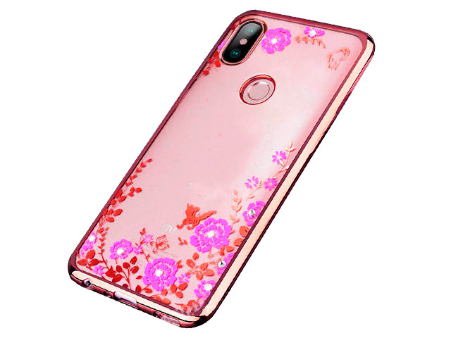 Чехол Yotrix CrystalCase для Xiaomi Mi 8 (розово-золотистый, гелевый)