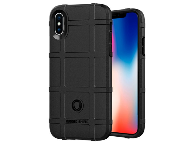 Чехол Yotrix RuggedShield для Apple iPhone XS (черный, гелевый)