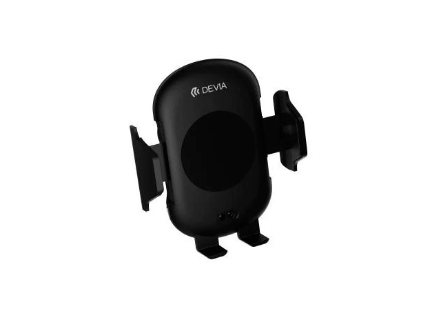Беспроводное зарядное устройство Devia Smart Car Wireless Charger (черное, автомобильное, автозахват, Fast Charge, стандарт QI)