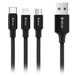 USB-кабель Devia Pheez 3-in-1 Cable универсальный (Lightning, microUSB, USB Type C, 1 метр, черный)