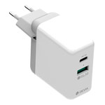 Зарядное устройство Devia PD Quick Charger Suit универсальное (сетевое, USB, USB-C, 36W, QC 3.0, белое)