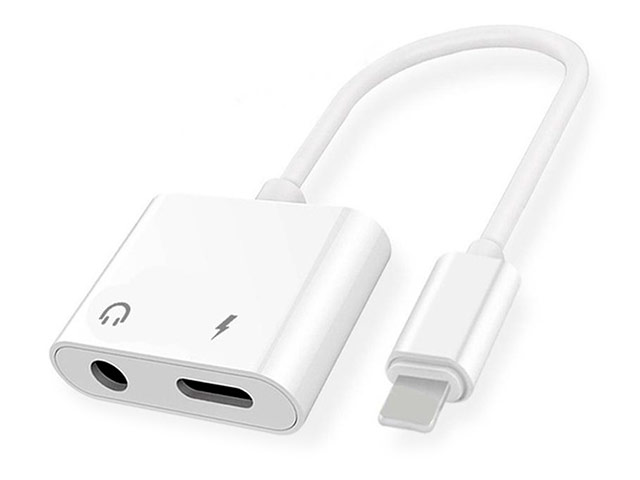 Адаптер Devia Lightning Charge and Jack Adapter универсальный (Lightning, miniJack 3.5 мм, белый)