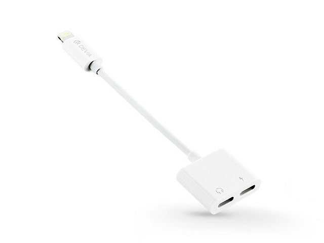 Адаптер Devia Lightning Charge and Audio Adapter универсальный (Lightning, белый)