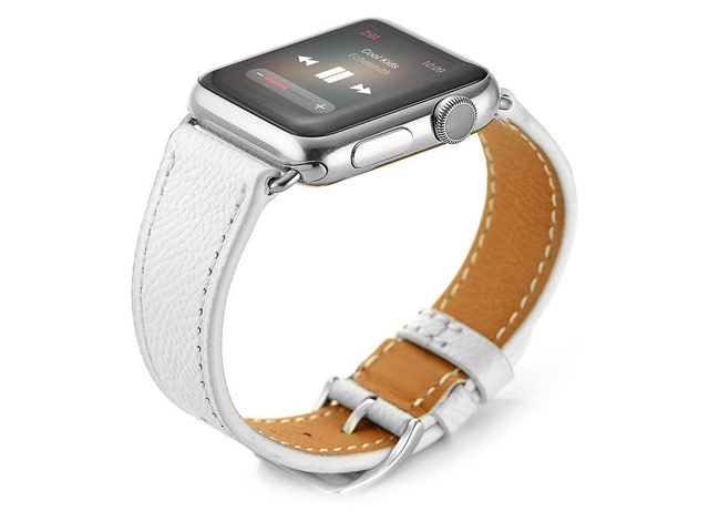 Ремешок для часов Synapse Single Tour Band для Apple Watch (38 мм, белый, кожаный)