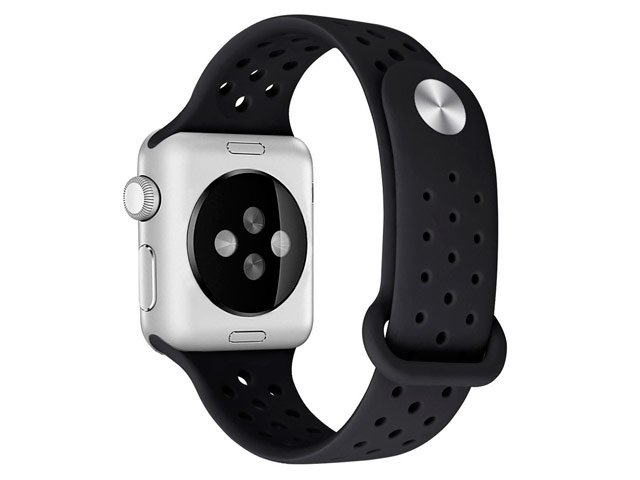 Ремешок для часов Synapse Sport Dotted Band для Apple Watch (38 мм, черный, силиконовый)