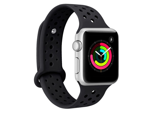 Ремешок для часов Synapse Sport Dotted Band для Apple Watch (42 мм, черный, силиконовый)