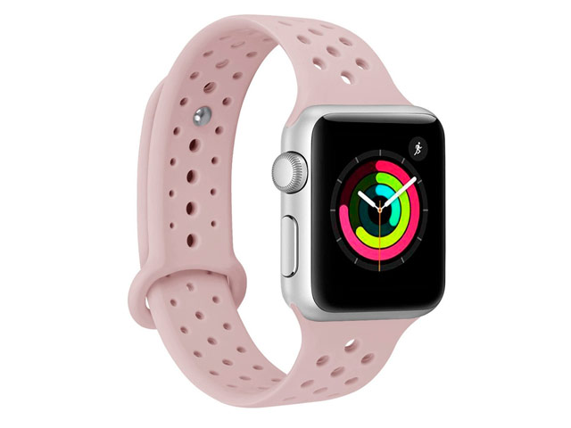 Ремешок для часов Synapse Sport Dotted Band для Apple Watch (42 мм, светло-розовый, силиконовый)