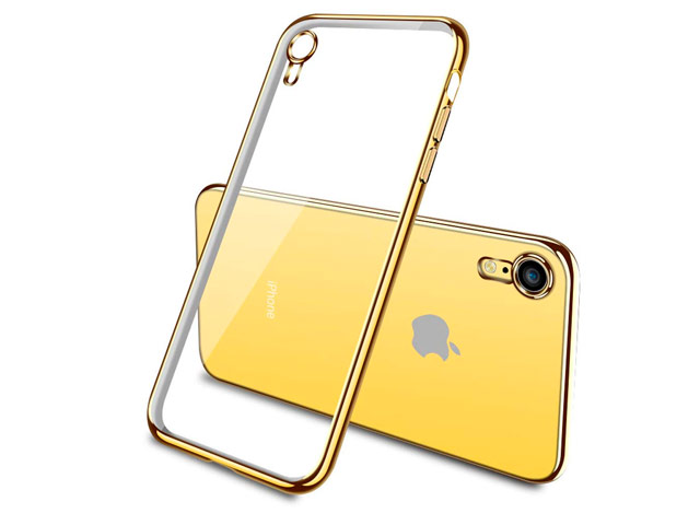 Чехол Yotrix GlitterSoft для Apple iPhone XR (золотистый, гелевый)