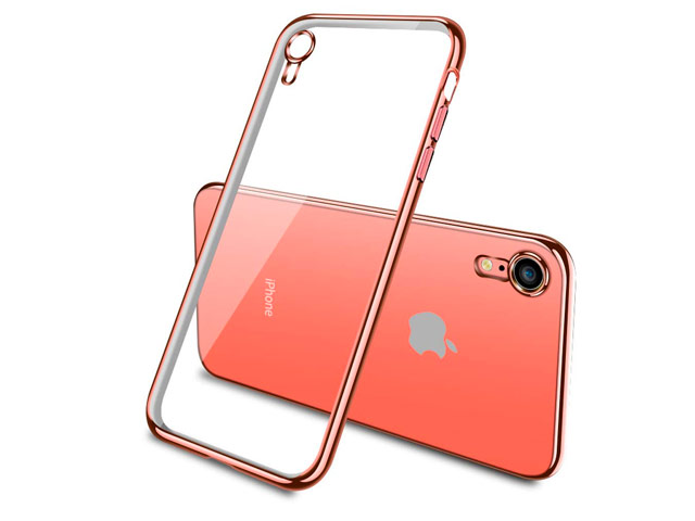 Чехол Yotrix GlitterSoft для Apple iPhone XR (розово-золотистый, гелевый)