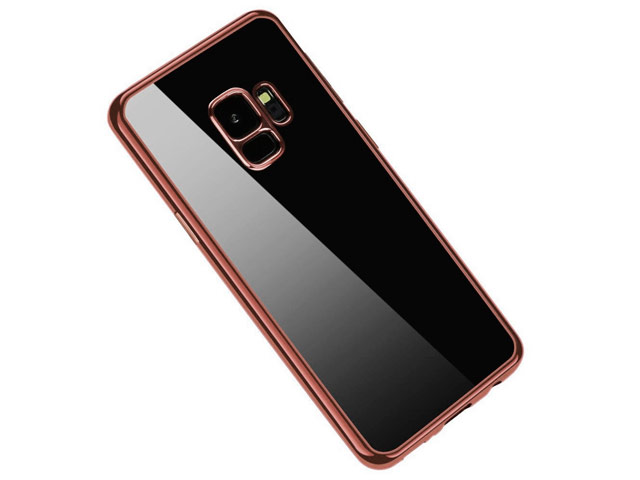 Чехол Yotrix GlitterSoft для Samsung Galaxy S9 (розово-золотистый, гелевый)