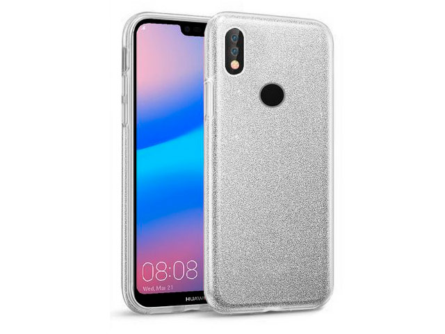 Чехол Yotrix BrightCase для Huawei P20 lite (серебристый, гелевый)