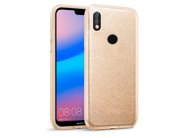 Чехол Yotrix BrightCase для Huawei P20 lite (золотистый, гелевый)