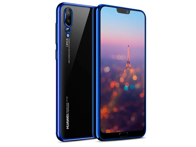 Чехол Yotrix GlitterSoft для Huawei P20 pro (синий, гелевый)