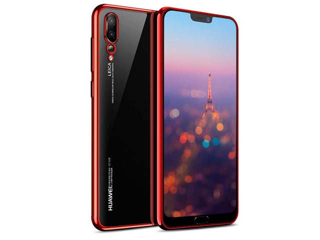 Чехол Yotrix GlitterSoft для Huawei P20 pro (красный, гелевый)