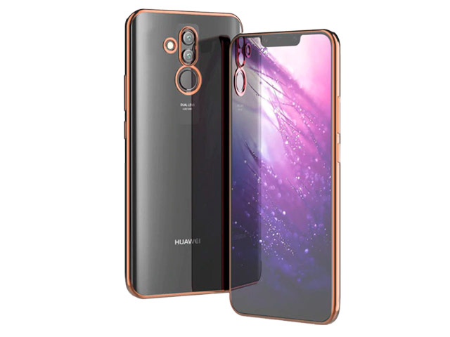 Чехол Yotrix GlitterSoft для Huawei Mate 20 lite (розово-золотистый, гелевый)