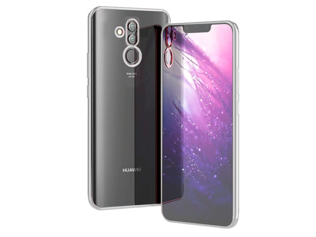 Чехол Yotrix GlitterSoft для Huawei Mate 20 lite (серебристый, гелевый)