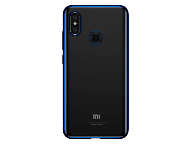 Чехол Yotrix GlitterSoft для Xiaomi Mi 8 (синий, гелевый)