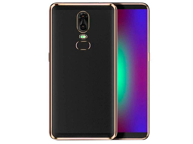 Чехол Yotrix GlitterSoft для OnePlus 6 (золотистый, гелевый)