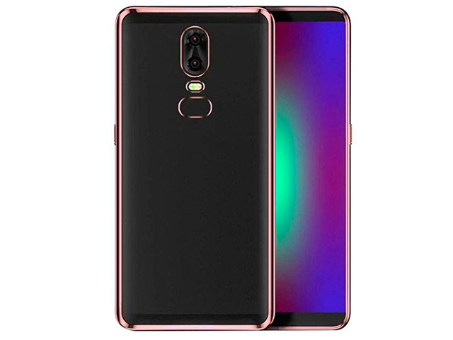 Чехол Yotrix GlitterSoft для OnePlus 6 (розово-золотистый, гелевый)