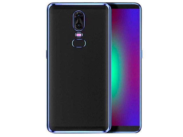 Чехол Yotrix GlitterSoft для OnePlus 6 (синий, гелевый)