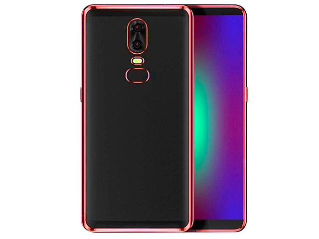 Чехол Yotrix GlitterSoft для OnePlus 6 (красный, гелевый)