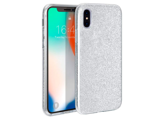 Чехол Yotrix BrightCase для Apple iPhone XS (серебристый, гелевый)