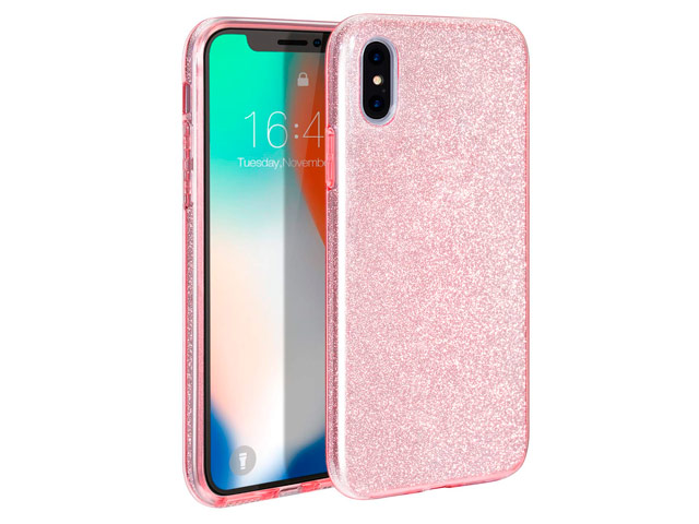 Чехол Yotrix BrightCase для Apple iPhone XS (розовый, гелевый)