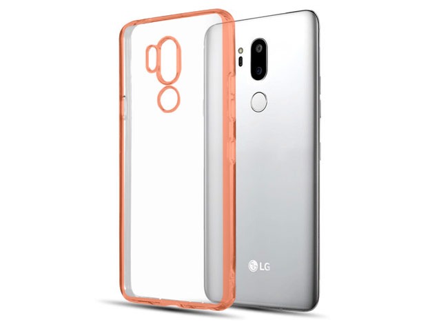 Чехол Yotrix GlitterSoft для LG G7 ThinQ (розово-золотистый, гелевый)