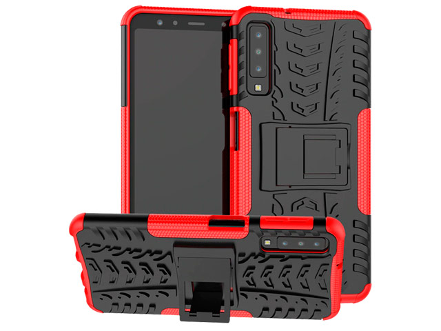 Чехол Yotrix Shockproof case для Samsung Galaxy A7 2018 (красный, пластиковый)