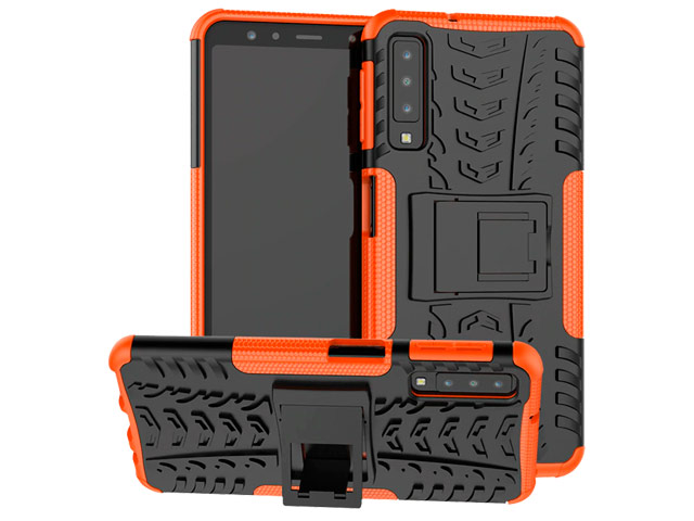 Чехол Yotrix Shockproof case для Samsung Galaxy A7 2018 (оранжевый, пластиковый)