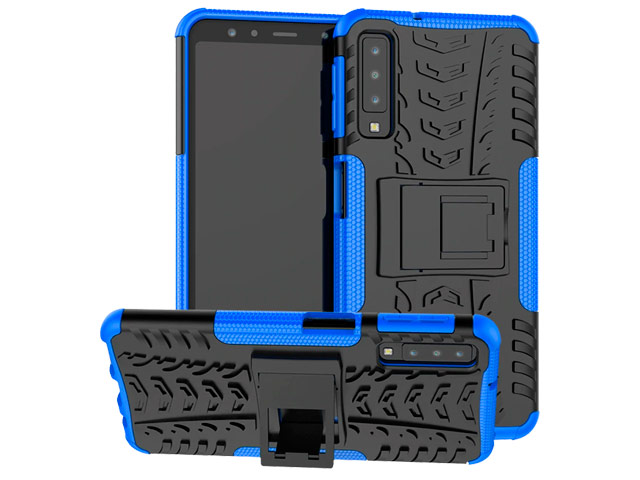 Чехол Yotrix Shockproof case для Samsung Galaxy A7 2018 (синий, пластиковый)