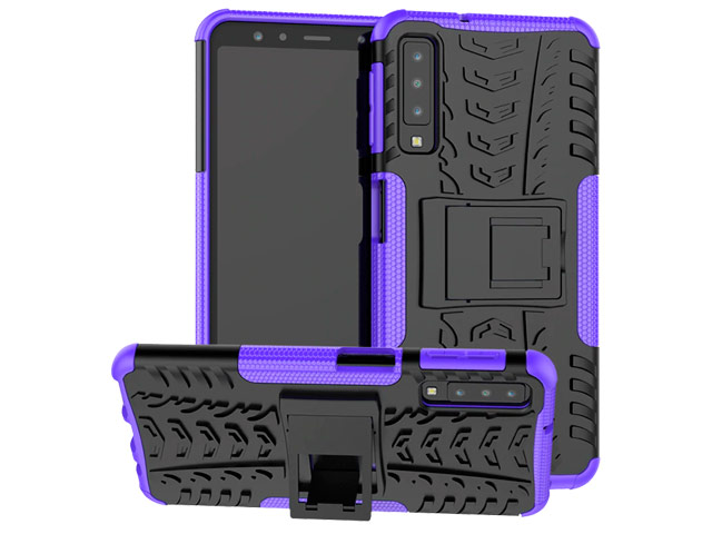 Чехол Yotrix Shockproof case для Samsung Galaxy A7 2018 (фиолетовый, пластиковый)