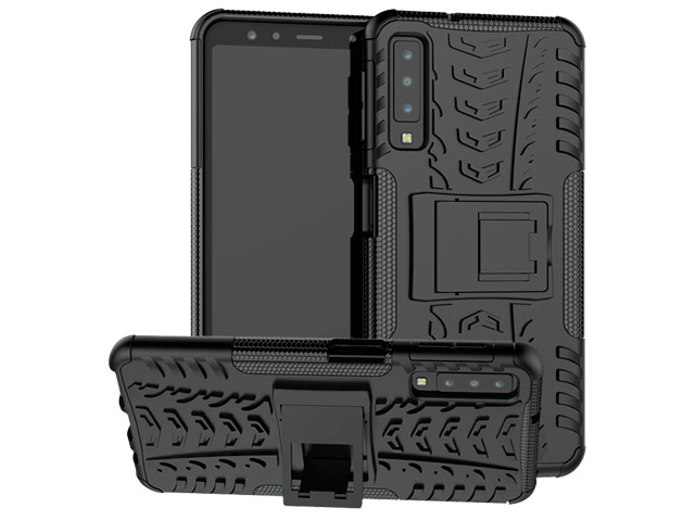 Чехол Yotrix Shockproof case для Samsung Galaxy A7 2018 (черный, пластиковый)