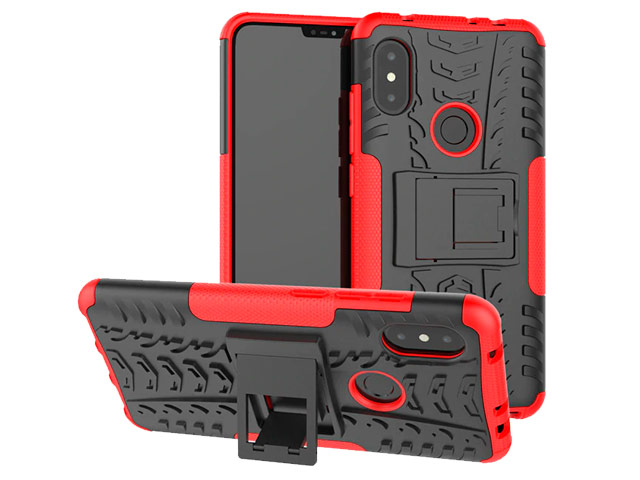 Чехол Yotrix Shockproof case для Xiaomi Redmi Note 6 (красный, пластиковый)