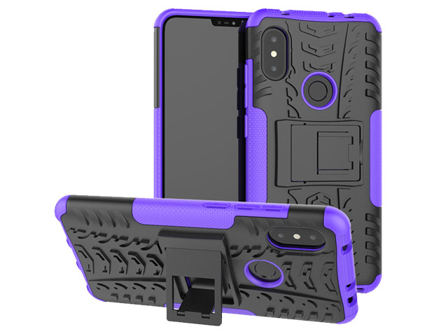 Чехол Yotrix Shockproof case для Xiaomi Redmi Note 6 (фиолетовый, пластиковый)
