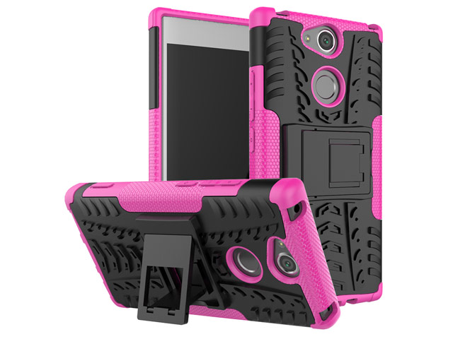 Чехол Yotrix Shockproof case для Sony Xperia XA2 plus (розовый, пластиковый)