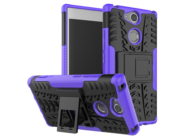 Чехол Yotrix Shockproof case для Sony Xperia XA2 plus (фиолетовый, пластиковый)