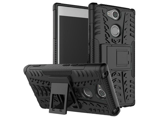 Чехол Yotrix Shockproof case для Sony Xperia XA2 plus (черный, пластиковый)