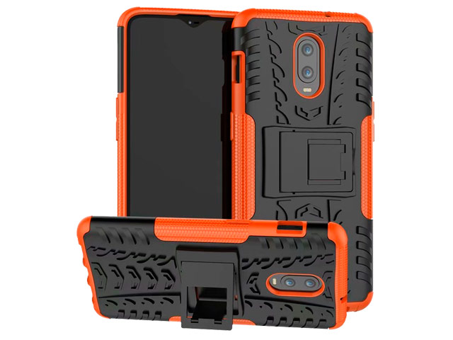 Чехол Yotrix Shockproof case для OnePlus 6T (оранжевый, пластиковый)