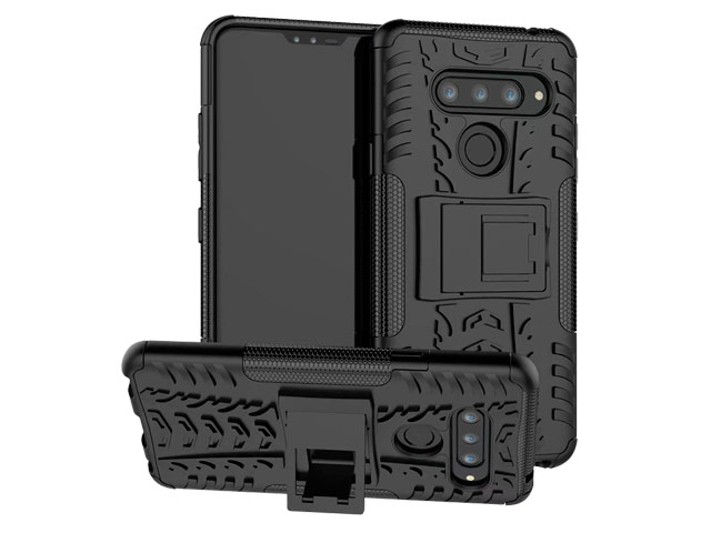 Чехол Yotrix Shockproof case для LG V40 ThinQ (черный, пластиковый)