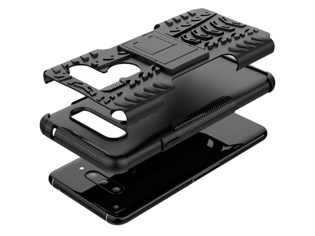 Чехол Yotrix Shockproof case для LG V40 ThinQ (черный, пластиковый)