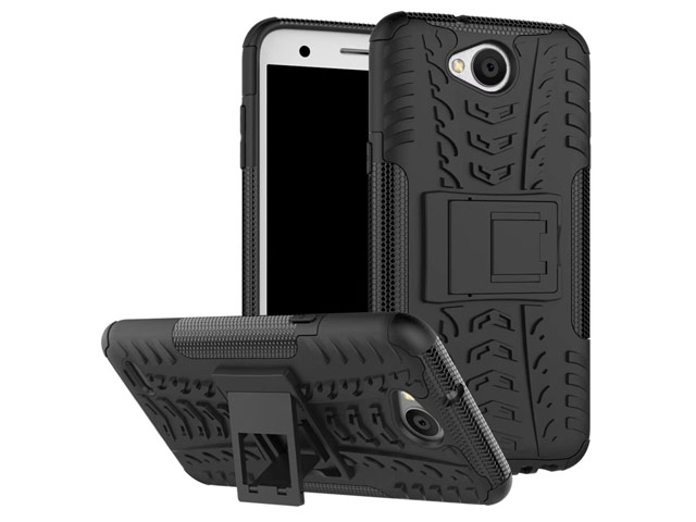 Чехол Yotrix Shockproof case для LG X power 3 (черный, пластиковый)