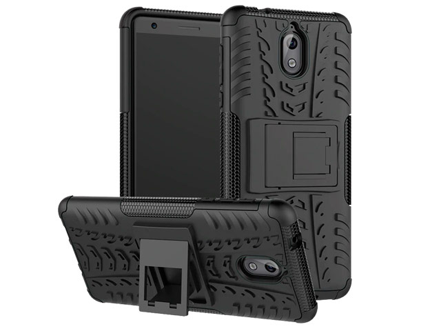 Чехол Yotrix Shockproof case для Nokia 3.1 (черный, пластиковый)