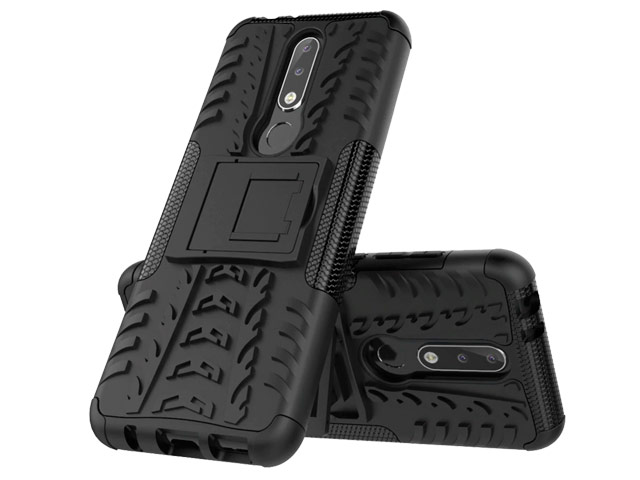 Чехол Yotrix Shockproof case для Nokia 7.1 (черный, пластиковый)