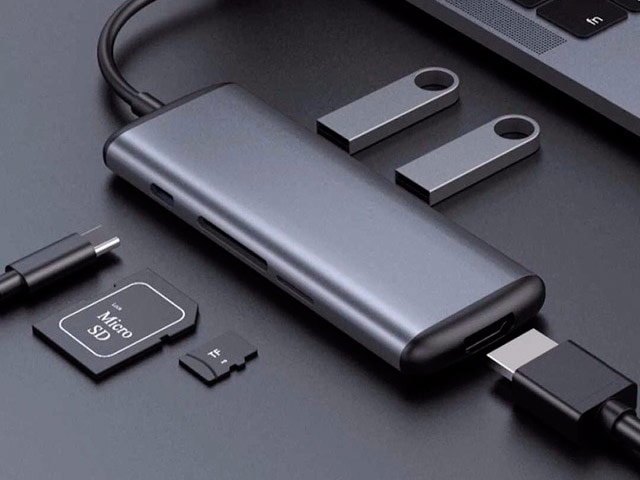 Адаптер Xiaomi HAGiBiS универсальный (USB Type C, HDMI, 2xUSB 3.0, SD/TF, темно-серый)