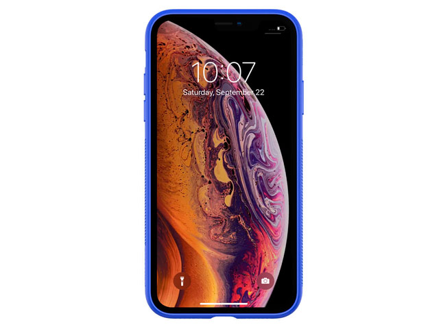 Чехол Nillkin Tempered Plaid case для Apple iPhone XS max (синий, гелевый/стеклянный)