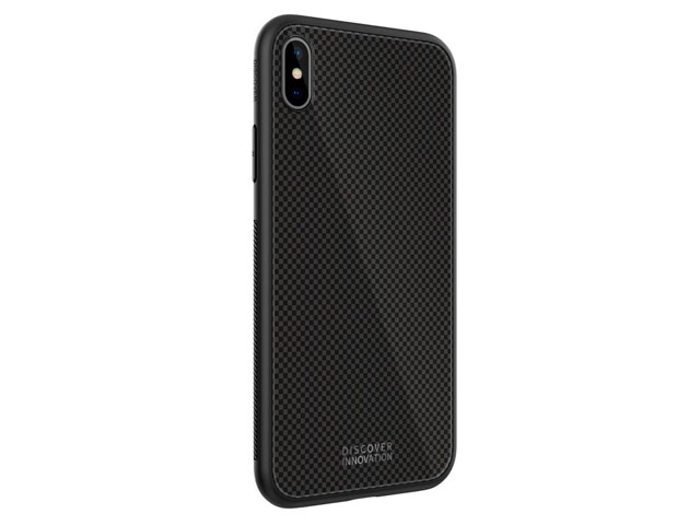 Чехол Nillkin Tempered Plaid case для Apple iPhone XS max (черный, гелевый/стеклянный)