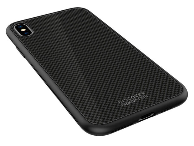 Чехол Nillkin Tempered Plaid case для Apple iPhone XS max (черный, гелевый/стеклянный)