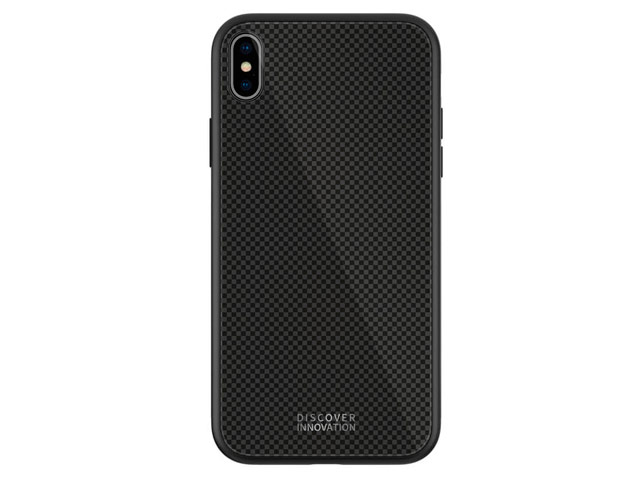 Чехол Nillkin Tempered Plaid case для Apple iPhone XS max (черный, гелевый/стеклянный)