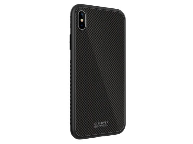 Чехол Nillkin Tempered Plaid case для Apple iPhone XS (черный, гелевый/стеклянный)